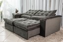 Ver imagem 1 de Sofá Retrátil e Reclinável Ipanema 1,50m em Tecido Veludo C/pillow Nos Braços - Montagem Inclusa:cin