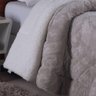 Edredom Coberdrom Oryon Queen Sherpa e Manta Alto Relevo - Bege - 3