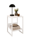 Ver imagem 2 de Mesa Cabeceira de Cama Criado Industrial Base de Ferro e Tampo de Madeira