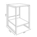 Ver imagem 3 de Mesa Cabeceira de Cama Criado Industrial Base de Ferro e Tampo de Madeira