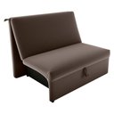 Ver imagem 2 de Sofá Cama Fenix 2 Lugares 113cm Marrom Veludo Matrix com Alça para Abertura Frontal