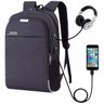 Mochila Notebook com Cadeado Anti Furto Lorben Saída Cabo Auxiliar Usb Fone Ouvido Preto - 2