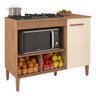 Balcão Cozinha para Cooktop e Microondas Multimóveis CR20115 Canelato Rústico/Natura Off White - 1