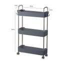 Ver imagem 3 de Prateleira Multiuso 3 Andares com Rodinhas - Organize com Facilidade Cor:cinza