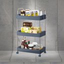 Ver imagem 1 de Prateleira Multiuso 3 Andares com Rodinhas - Organize com Facilidade Cor:cinza