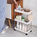 Ver mais imagens de Prateleira Multiuso 3 Andares com Rodinhas - Organize com Facilidade Cor:cinza