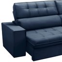 Ver imagem 5 de Sofá 3 Lugares Retrátil Reclinável Chaise Direito 243cm Solin F04 Veludo Azul - Lyam Decor