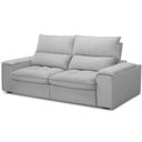 Ver imagem 2 de Sofá Retrátil Reclinável Living 210cm Nápoles F04 Bouclê Cinza
