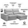 Sofá Retrátil Reclinável Living 210cm Nápoles F04 Bouclê Cinza - 3