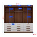 Ver imagem 5 de Guarda-Roupa Casal MDF 6 Portas 12 Gavetas Marselha Plus Marrom/Castanho/Off White