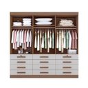 Ver imagem 6 de Guarda-Roupa Casal MDF 6 Portas 12 Gavetas Marselha Plus Marrom/Castanho/Off White