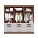 Ver imagem 6 de Guarda-Roupa Casal MDF 6 Portas 12 Gavetas Marselha Plus Marrom/Castanho/Off White