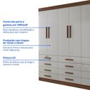 Ver imagem 7 de Guarda-Roupa Casal MDF 6 Portas 12 Gavetas Marselha Plus Marrom/Castanho/Off White