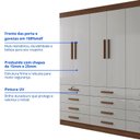 Ver imagem 7 de Guarda-Roupa Casal MDF 6 Portas 12 Gavetas Marselha Plus Marrom/Castanho/Off White
