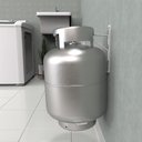 Ver imagem 6 de Kit 2 Suporte de Parede Suspenso para Gás Externo Branco Fs