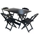 Ver imagem 2 de Kit 3 Jogos de Mesa Retangular Dobravel em Madeira Padrão 120x70 com 4 Cadeiras - Preto