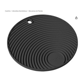 Kit C/ 4 Apoio/descanso de Panela Redondo Preto em Silicone Atóxico com Maior Espessura para Proteçã - 1