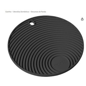 Kit C/ 4 Apoio/descanso de Panela Redondo Preto em Silicone Atóxico com Maior Espessura para Proteçã