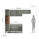 Ver imagem 2 de Armário de Cozinha Modulada Completa 4 Peças 236,8cm sem Tampo 250030 Koya Politorno Móveis