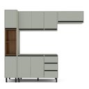 Ver imagem 4 de Armário de Cozinha Modulada Completa 4 Peças 236,8cm sem Tampo 250030 Koya Politorno Móveis