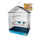 Ver imagem 2 de Gaiola para Calopsitas Teto Aramado Black/azul Pet Piu Jel Plast