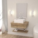 Ver imagem 1 de Bancada para Banheiro com Cuba Q35 Prateleira e Espelheira 606w Metrópole 