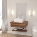 Ver imagem 1 de Bancada para Banheiro com Cuba Q35 Prateleira e Espelheira 606w Metrópole 