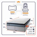 Ver imagem 2 de Conjunto Box Baú Queen Chicago Branco 158x198x64 Espuma D33