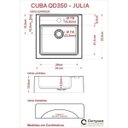 Ver imagem 6 de Bancada para Banheiro com Cuba Q35 Prateleira e Espelheira 606W Metrópole Preto/Onix