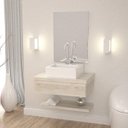 Ver imagem 1 de Bancada para Banheiro com Cuba Q35 Prateleira e Espelheira 606w Metrópole 