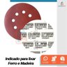 Kit 100 Disco de Lixa Velcro Vermelho Pluma 8 Furos 180mm Grão 180 - Starfer - 5