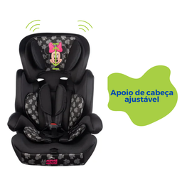 Cadeirinha Minnie Cadeira de Bebê para Auto Carro 9 a 36kg G1/g2/g3 Infantil Preta Cinto Regulável - 5
