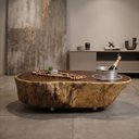Ver imagem 6 de Mesa de Centro Tora Madeira Maciça com Balde de Gelo e Rodízios Discretos