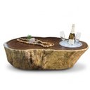 Ver imagem 4 de Mesa de Centro Tora Madeira Maciça com Balde de Gelo e Rodízios Discretos