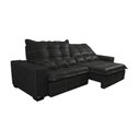 Ver mais imagens de Sofá de Courino Retrátil e Reclinável 3,15m Cama inBox Bourbon SoftGel D40 Preto