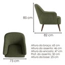 Ver imagem 3 de Poltrona Decorativa Naomi Pes Madeira Linho Color Trend Tca 307 Moll