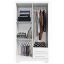 Ver imagem 4 de Guarda Roupa Solteiro 4 Portas 2 Gavetas 188x99 cm Madri Branco Rudk