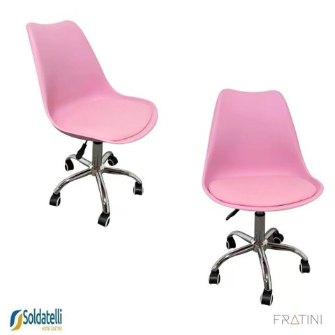 Kit 2 Cadeiras Office Giratória Chicago Pu Várias Cores - Fratini