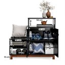 Ver imagem 3 de Sapateira com Banco Organic 3 Portas Pés de Madeira Maciça Preto