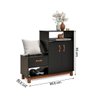Sapateira com Banco Organic 3 Portas Pés de Madeira Maciça Preto - 4