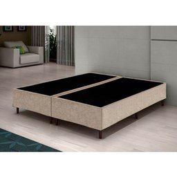 Base Box Queen Bipartido Santo Box Suede 40x158x198:bege - 2