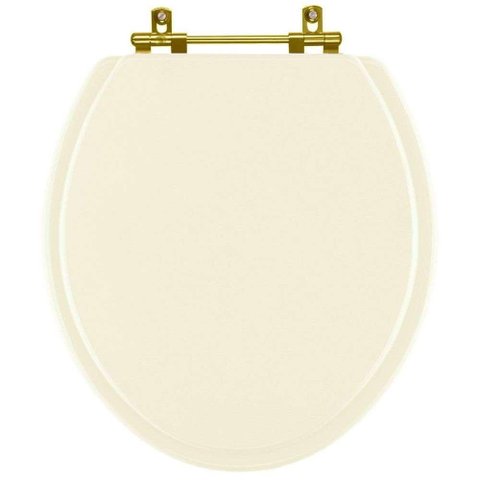 Assento Sanitário Convencional Oval Biscuit (bege Claro) para Louça Incepa com Ferragem Dourada