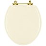 Assento Sanitário Convencional Oval Biscuit (bege Claro) para Louça Incepa com Ferragem Dourada - 1