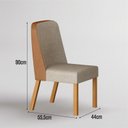 Ver imagem 2 de Kit 4 Cadeiras Maciça de Jantar Estofada Iza- Arbo Design