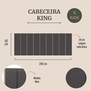 Ver imagem 3 de Cabeceira King 200x60 Cama Box Modulada Reta Linho Chumbo