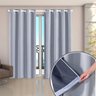 Cortina Blackout de Tecido Corta Luz 70% em Tecido 2,70M x 2,30M Gelo Ideal para Varão Simples de 2 - 1