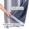 Cortina Blackout de Tecido Corta Luz 70% em Tecido 2,70M x 2,30M Gelo Ideal para Varão Simples de 2 - 3