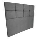 Ver imagem 5 de Cabeceira King 195cm Nina Suede Grafite SLK Decor Cabeceira Nina