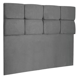 Cabeceira King 195cm Nina Suede Grafite SLK Decor Cabeceira Nina