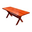 Ver imagem 2 de Conjunto Mesa Rústica 2m 2 Bancos e 2 Cadeiras Madeira Maciça Angelim Tabaco